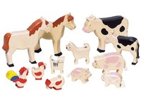 Goki GK370 Wooden Farm Animals, Mixed,Mixed,