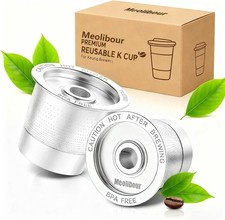 2-Pk Stainless Steel Reusable K Cup Coffee Filters for Keurig 1.0 2.0 or Other