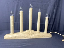Vintage 5 Light Window Electric Candelabra Candolier Plastic Drip Flame Light