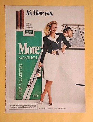 More Menthol 120s : 1984 Print Ad Tobacco Advertising +Fashion