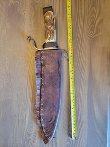 LARGE! Civil War "Style" Stag Handle Bowie Knife w/Custom Sheath!