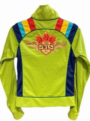 Johnny Was  Born Free 1987  Embroidered Track Jacket   Lime Green  Women Sz S