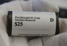 Teddy Roosevelt D  UNCIRCULATED $25 PRESIDENTIAL DOLLAR ROLL