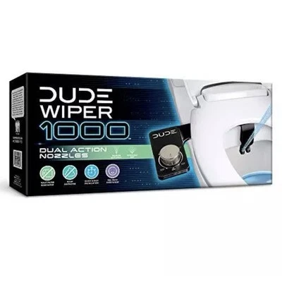 DUDE Wiper 1000 Bidet Attachment - Black Dual-Action Nozzle and Control Panel