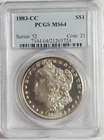 1883 CC Morgan Silver Dollar PCGS MS-64