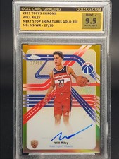 WILL RILEY 2025-26 TOPPS CHROME NEXT STOP GOLD RC AUTO /50 ODIZCG 9.5 Q4247