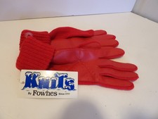 NOS New Vintage Fownes Gloves Red Knit Acrylic NWT