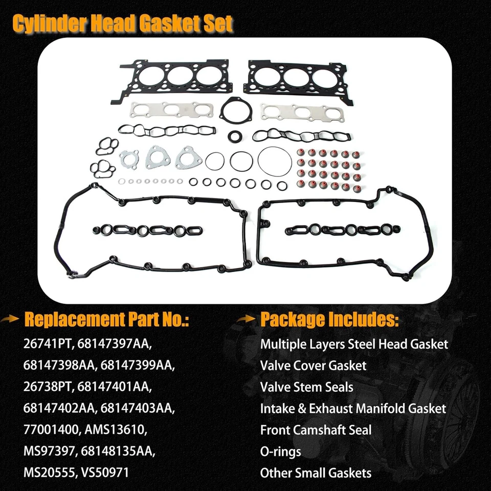 Kit de junta de culata para Jeep Grand Cherokee WK RAM 1500 2014-2019 3,0 T diésel Foto 2 de 4