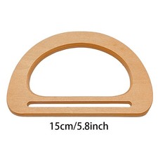 D Shape Wooden Bag Handle Ring DIY Replacement Handbag Tote Handles Bag Strap