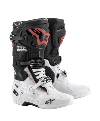 Alpinestars Tech 10 Deus Ex Machina Motocross Boots Black White Red US 8