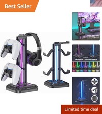 Gaming Headset Stand with RGB Illumination - Ideal for Controllers Headphones