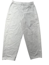 Eileen Fisher Ankle Pants Womens Petite S/P White Twill Relaxed Pull On Stretch