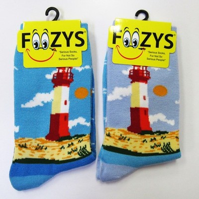 2 Pairs Women's Foozys Lighthouse Nautical Theme Novelty Fun Socks Gift