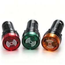 3 Pack 22mm 110 120V LED Buzzers Red Green Yellow AD16-22SM-RGY110V