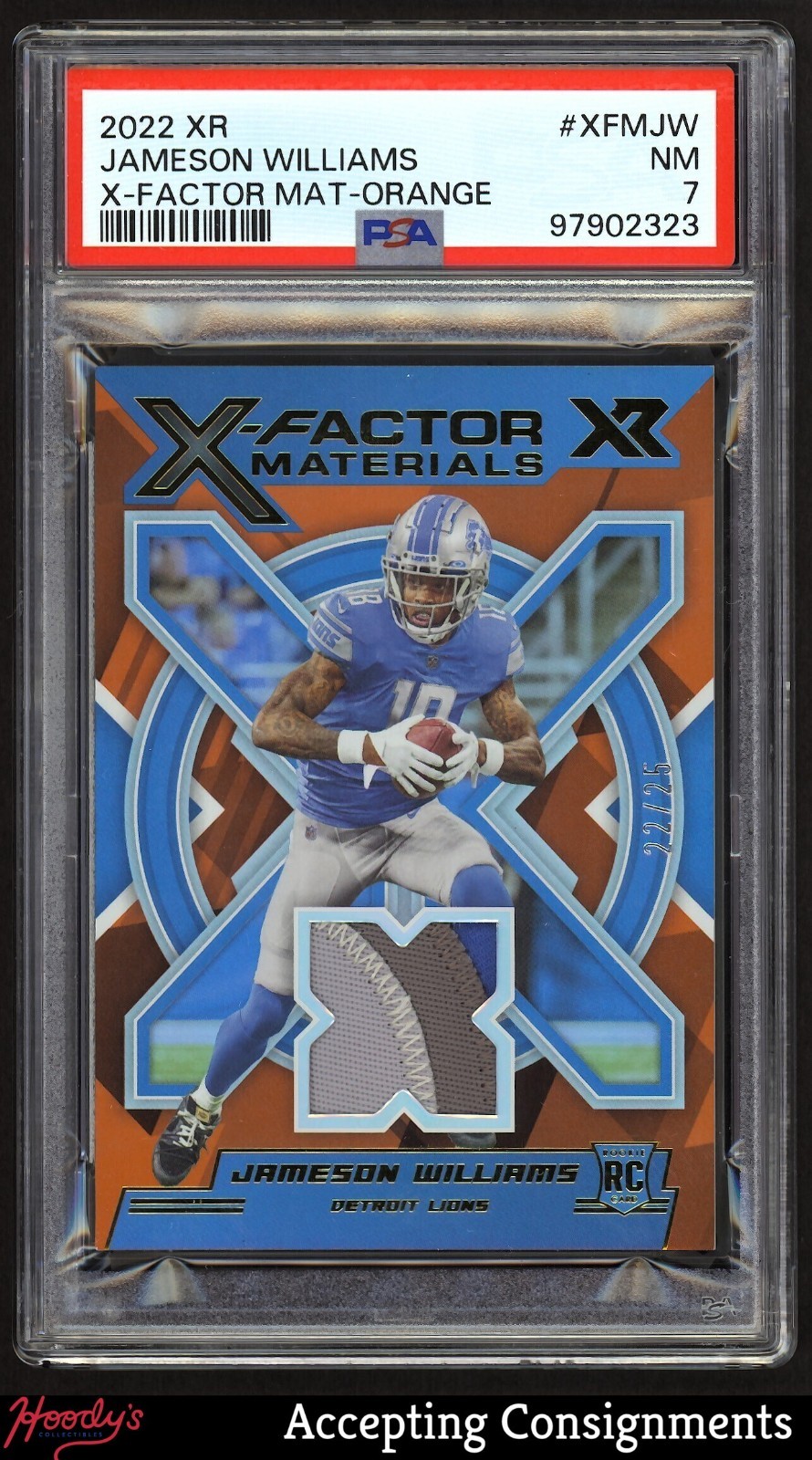 Jameson Williams Panini XR X-Factor Materials #XFMJW Orange