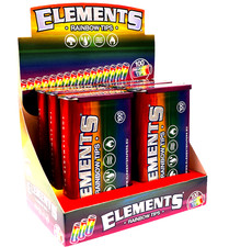 Elements Rainbow Pre Rolled Tips Filter Roach in Metal Storage Tin-100 Tip Pack