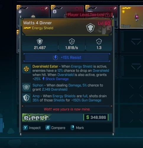 🔥Borderlands 4 [PS5/XBOX/PC] NEW Ripper WATTS for Dinner AMP 150% shield LVL 60