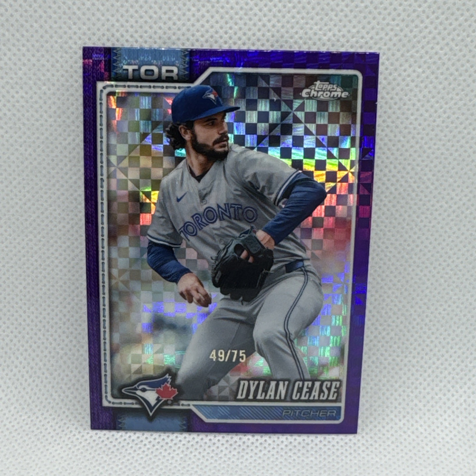 2026 Topps Chrome Dylan Cease #208 Purple X-Fractor /75 Toronto Blue Jays