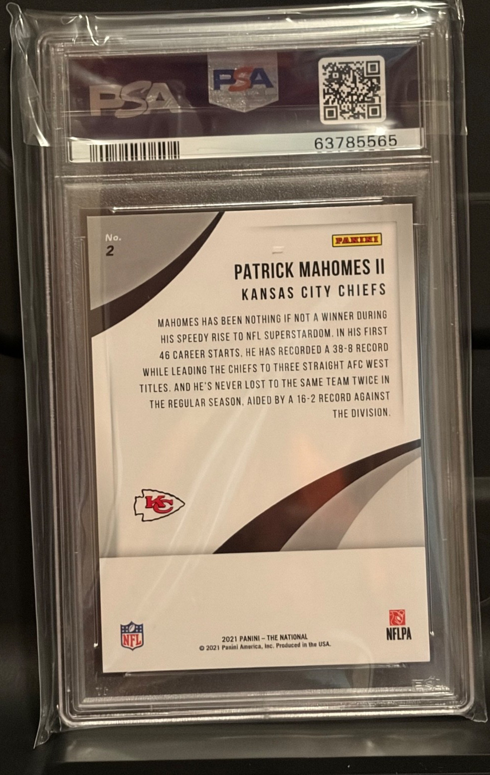 Panini 2021 The National Patrick Mahomes II #2 Diskettes /25 PSA 10 view 2