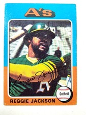 1975 Topps Reggie Jackson #300 HOF Oakland Athletics Vintage Baseball Card