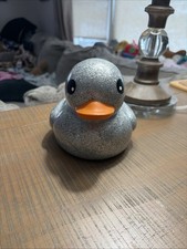 Rubber Dazzle Duckie Large 6" Jeep Ducking/bath toy SILVER