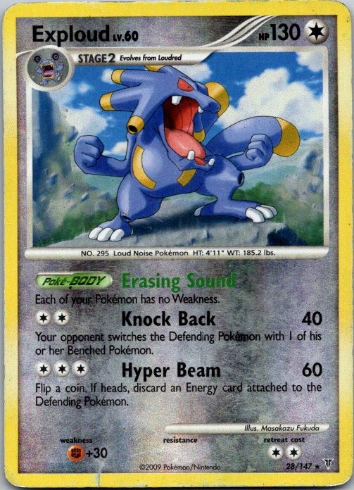 Exploud Reverse Holo Rare Supreme Victors 28 MP