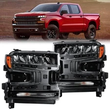 PENSUN Headlights Assembly Fit for 2019 2020 2021 Chevy Silverado 1500, Black...