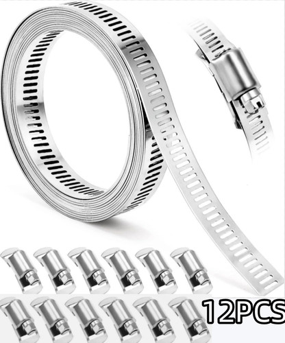 12PCS DIY Norma Torro Worm Drive Hose Clamp 3M*12.6MM Full Stainless Steel 304 - Picture 10 of 13