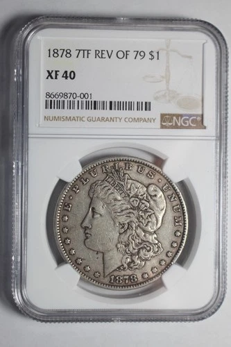 1878 Rev of 79 Morgan Silver Dollar XF 40 NGC #01