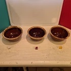 Lot Of 3 Hull Brown Drip 6" Bowls Vintage Ceramic. Bowls Are In Great Condition