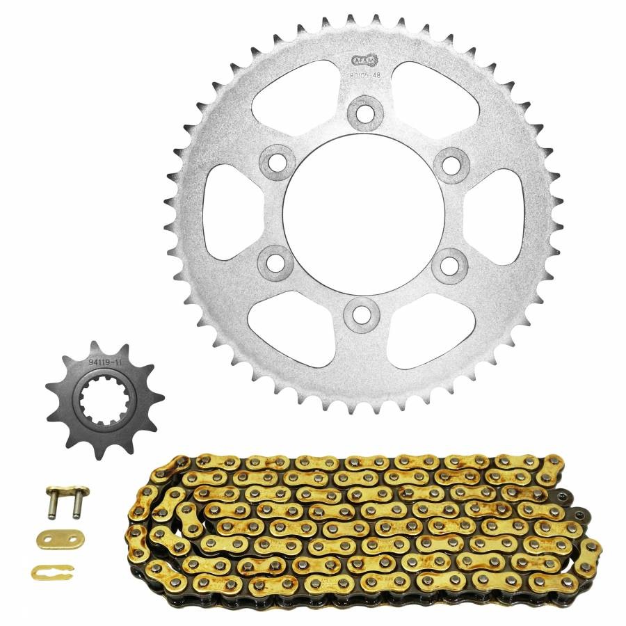 Kit chaîne anti-déraillement pour Rieju 50 RR SM Spike 2003-2004 pas 420 avec pignon 11 dents