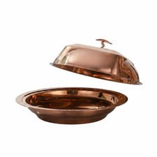 3 Pieces Round Serving Dome Cover Dustproof Gold Lid Tray Mirror Polished Finish