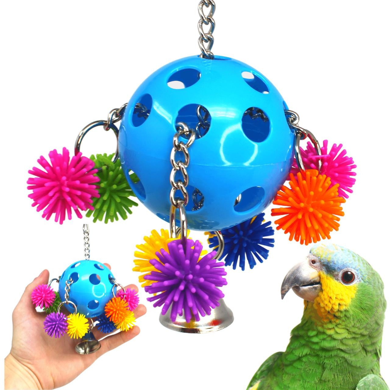 Bonka Bird Toys 2304 Spikey Rainbow Pull Small Medium Bird Toy Cages Cockatiel