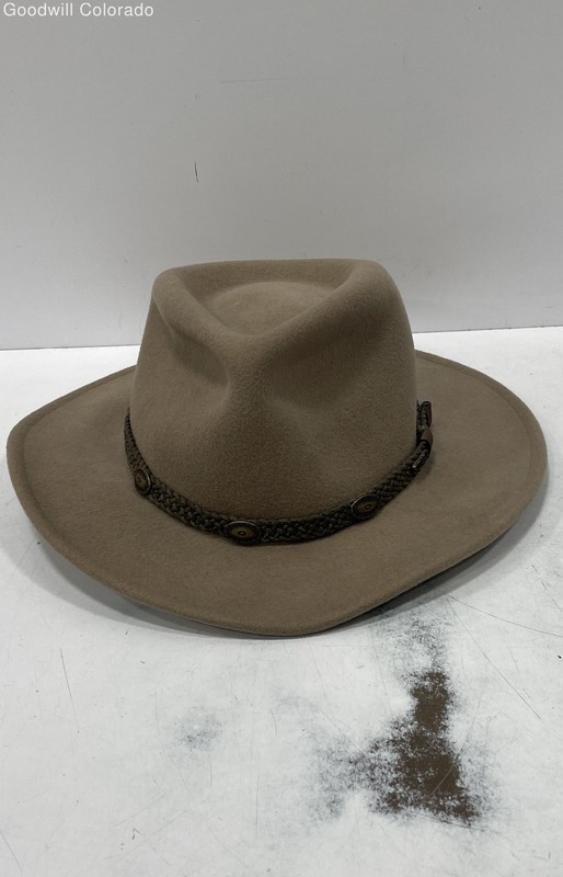 Scala Mens Tan Round Shaped Richmond Outback Western Cowboy Hat One Size