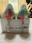 Manolo Blahnik 37.5 heel textile multi watercolor pre owned with box — photo 8