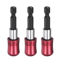 3 StüCk 60Mm Magnetischer Schraubendreher Schnellwechsel-Bohrer-Bit-Adapter, Rot