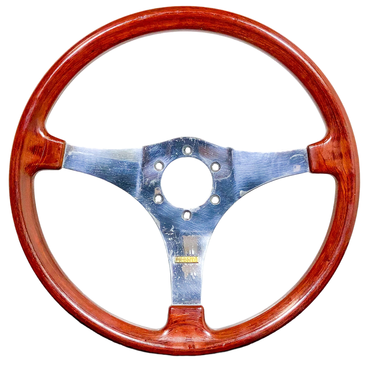 TND PRONTO Wood Steering Wheel 355mm Wine Red 3-Spoke Vintage JDM