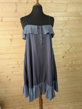 Witchery Silk Satin Layered Fit Flare Knee Length Evening Cami Dress UK 10