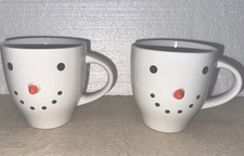 Two Snowmen Taza Vacaciones Navidad Café Té 16oz Cara Sonriente Nariz 3D (D9)