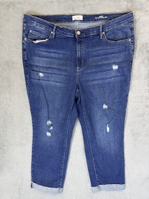 Nicole Miller Jeans Womens 18 Blue Dark Wash SOHO High Rise Skinny Crop