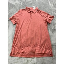 J.Crew Polo Shirt Mens L Coral Pink Performance L6866 Short Sleeve Heathered NEW