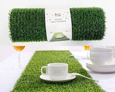 Artificial Grass Table Runner Party Decorations Green Fake Faux Synthetic Cloth