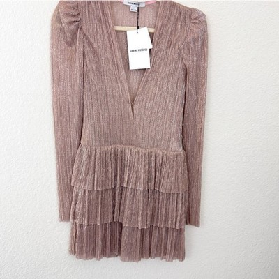 corduroy mini dress black Black Tiered Long Sleeve Corduroy Mini Dress