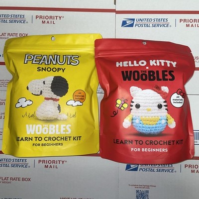 2 The Woobles Crochet Kit For Beginners BRAND NEW SNOOPY HELLOY KITTY!