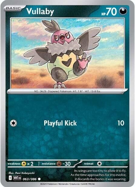 Vullaby WHT 063/086 Pokémon SV: White Flare Common Normal EN NM