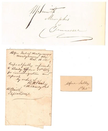 Six pieces signed by Union generals (71242-316)