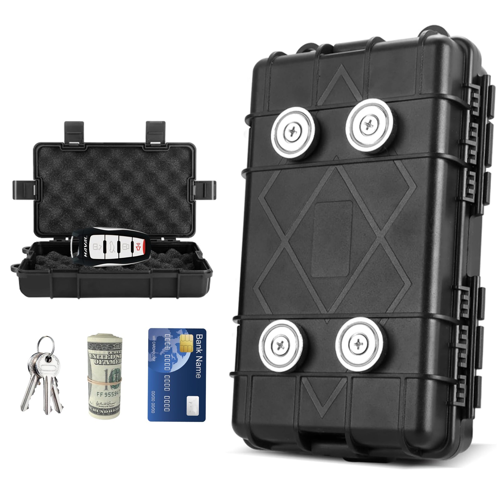 Magnetic Key Box for Under Car,Large Magnetic Box Holder,Hide a Key Box