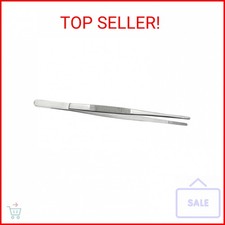 SE 12-Inch Stainless Steel Tweezers - Durable Knurled Handle Serrated Tip Design