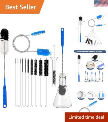 Durable 12-Piece Nylon Brush Set with Long & Flexible Tools for Easy Cleaning