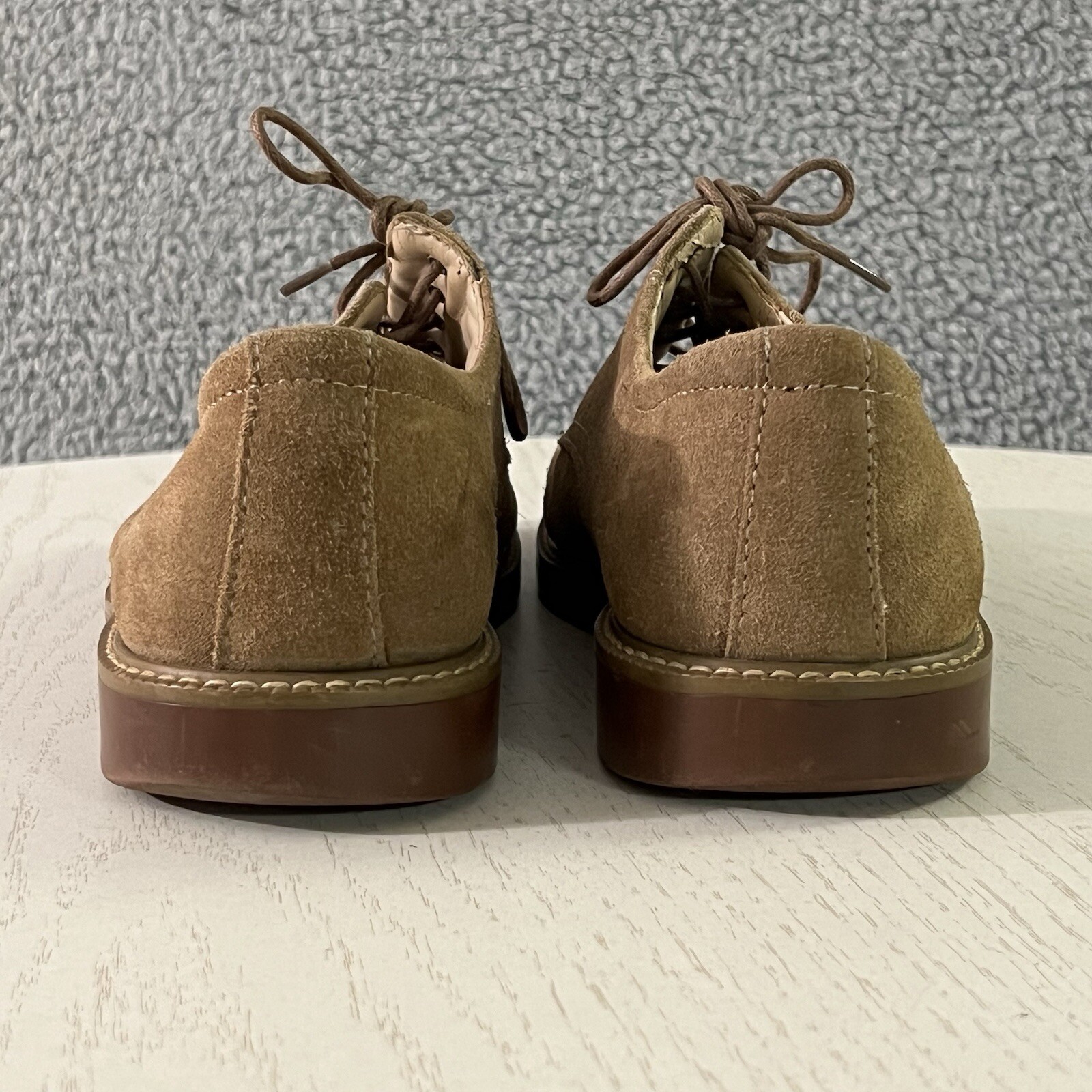 SAOLA Scarpe Basso Uomo 10.5 D Marrone Scamosciato Pasadena Derby Oxford Suola Gomma Walk Over